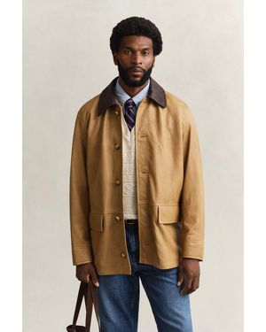 GANT Leather Decker Jacket Warm - Natural