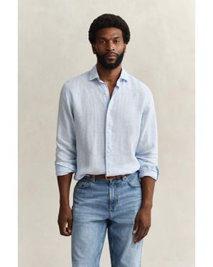GANT Striped Linen Shirt - Blue