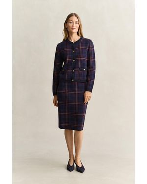 GANT Checked Skirt Evening - Blue