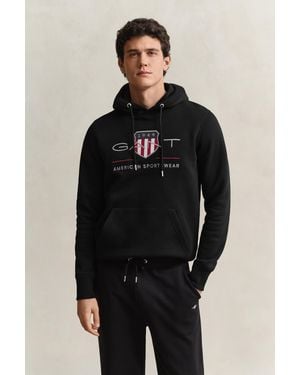 GANT Archive Shied Reguar Fit Hoodie Man - Black