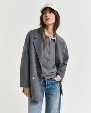 GANT Handstitched Detail Pea Coat - Grey