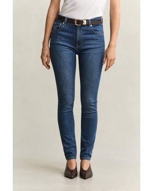 GANT Skinny Stretch Jeans Mid Worn In - Blue
