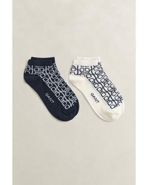 GANT 2-Pack Monogram Socks Evening - Blue