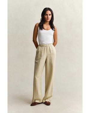 GANT Linen Blend Trousers - Natural