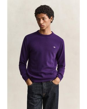 GANT Lambswool Crew Neck Jumper - Purple