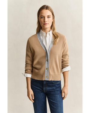 GANT Contrast Cardigan Warm - Blue