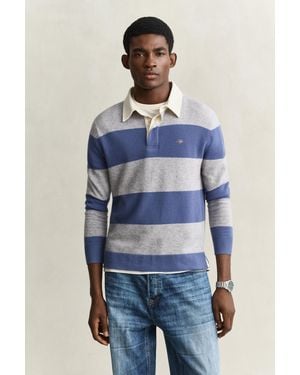 GANT Barstriped Lambswool Rugger Melange - Blue