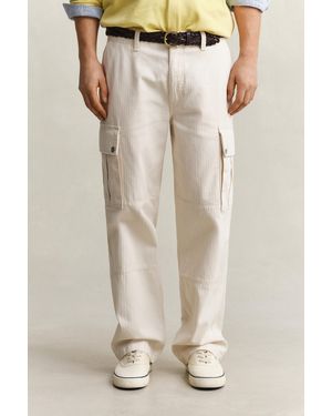 GANT Herringbone Cargo Trousers - Natural
