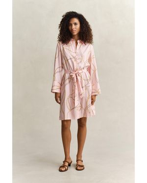 GANT Belted Shirt Dress - Pink