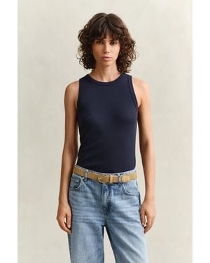 GANT Ribbed Tank Top Evening - Blue