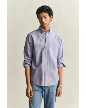 GANT Striped Classic Oxford Shirt - Blue