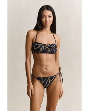 GANT Printed Side Tie Bikini Bottoms Evening - Blue
