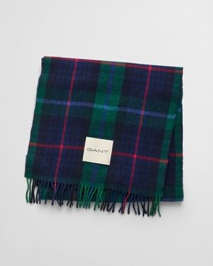 GANT Checked Cashmere Blend Scarf () - Blue