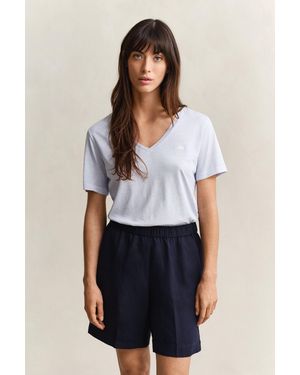 GANT Washed Shield V-Neck T-Shirt - White