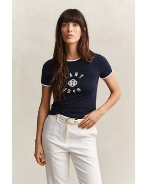 GANT Ringer T-Shirt Evening - Blue