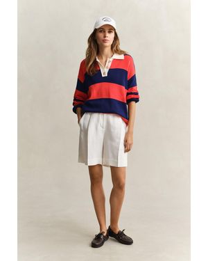 GANT Tailored Linen Blend Shorts Eggshell