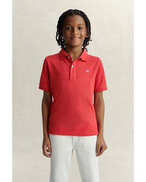 GANT Teens Shield Piqué Polo Shirt - Red