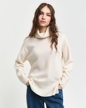 GANT Wool Cashmere Blend Turtleneck Jumper () - Natural