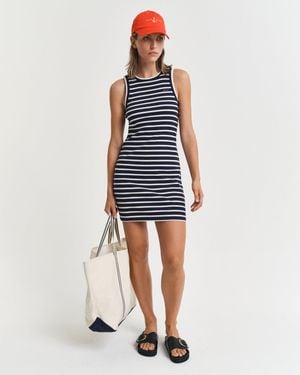 GANT Striped Tank Jersey Dress - Blue