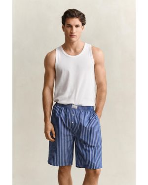 GANT Striped Poplin Pyjama Shorts - Blue