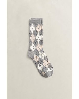 GANT Argyle Check Socks Melange - Natural