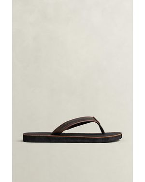 GANT Brodale Leather Sandals Dark - Brown