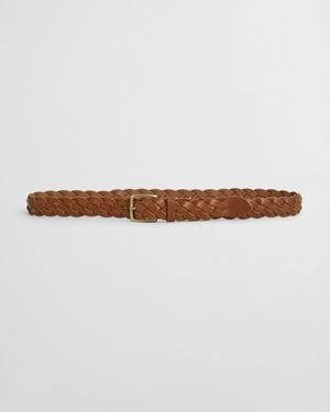 GANT Braided Leather Belt - White