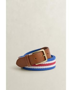 GANT Striped Webbing Belt Ruby - Red