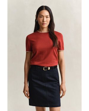 GANT Short Sleeve Jumper - Red