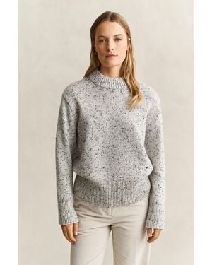 GANT Wool Blend Nepps Jumper Cream - Grey