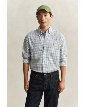 GANT Checked Classic Poplin Shirt - Grey