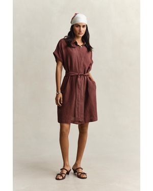 GANT Linen Cap Sleeve Shirt Dress - Multicolour