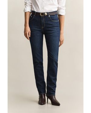 GANT Straight Leg Stretch Jeans Dark Worn In - Blue