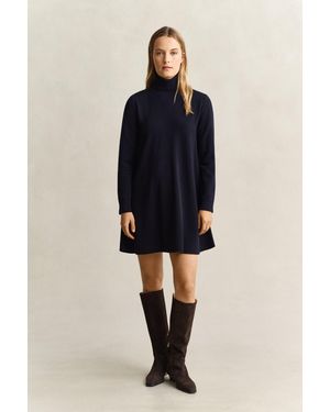 GANT Superfine Lambswool Dress Evening - Blue