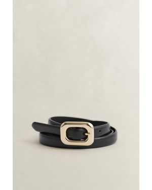 GANT Rounded Buckle Leather Belt - Black