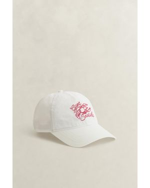 GANT Graphic Crinkled Cap Cream - Grey