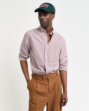 GANT Regular Fit Classic Banker Stripe Poplin Shirt () - Pink