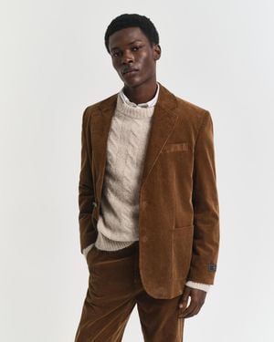 GANT Regular Fit Corduroy Blazer - Brown