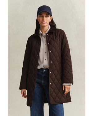GANT Fitted Quilted Coat Deep - Brown