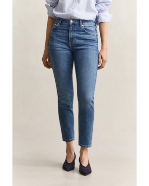 GANT Cropped Stretch Jeans Mid Broken In - Blue