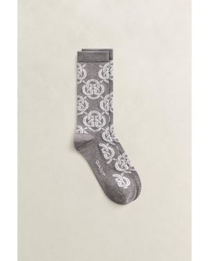GANT Monogram Socks Melange - White