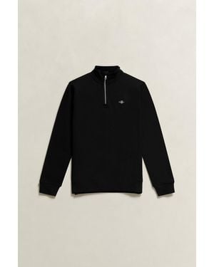 GANT Teens Teen Boys Half Zip Sweatshirt - Black