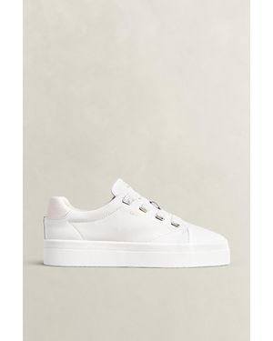 GANT Avona Leather Trainers - Natural