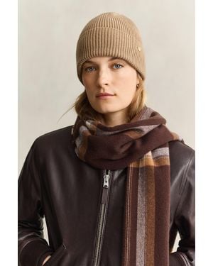 GANT Ribbed Wool Beanie Warm - Brown