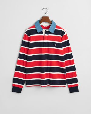GANT Teens Teens Striped Shield Rugger - Red