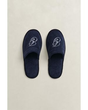 GANT Home Decor Embroidered Slippers Marine - Blue