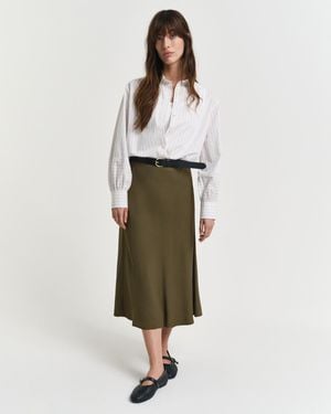 GANT Fluid Midi Skirt - Natural