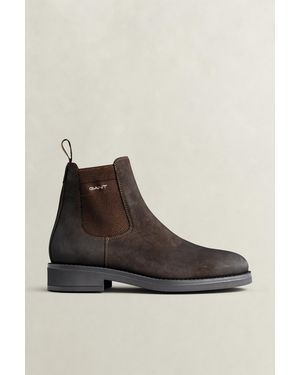 GANT Prepdale Leather Chelsea Boots Dark - Brown