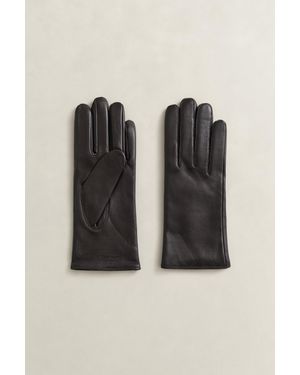GANT Cashmere Lined Leather Gloves - Black