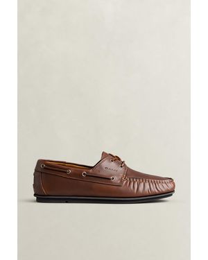 GANT Wilmon Leather Loafers Dark - Brown